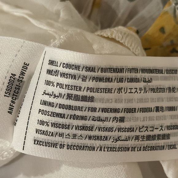 Abercrombie & Fitch yellow floral Print Summer Dress Size XS - Picture 9 of 9